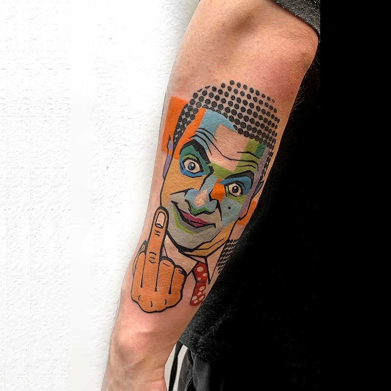 Kiril Shestakov Mr Bean Pop Art tattoo